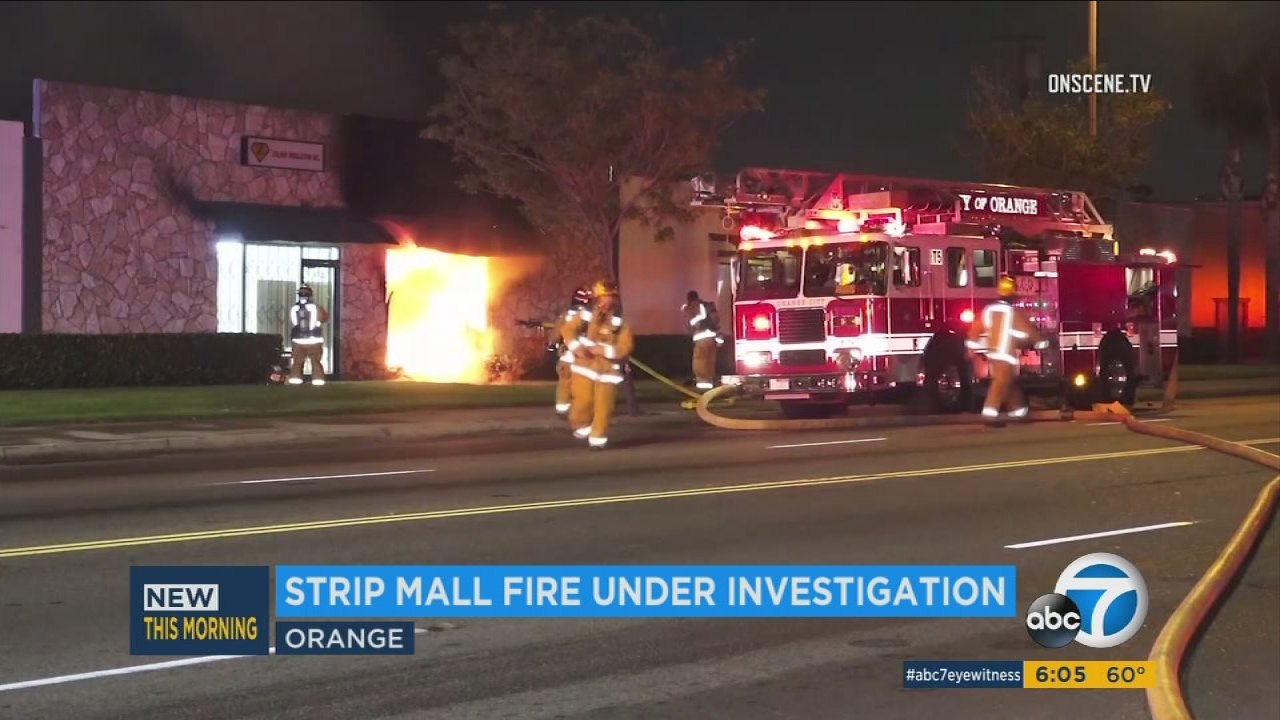 Fire erupts at commercial buildings in Orange