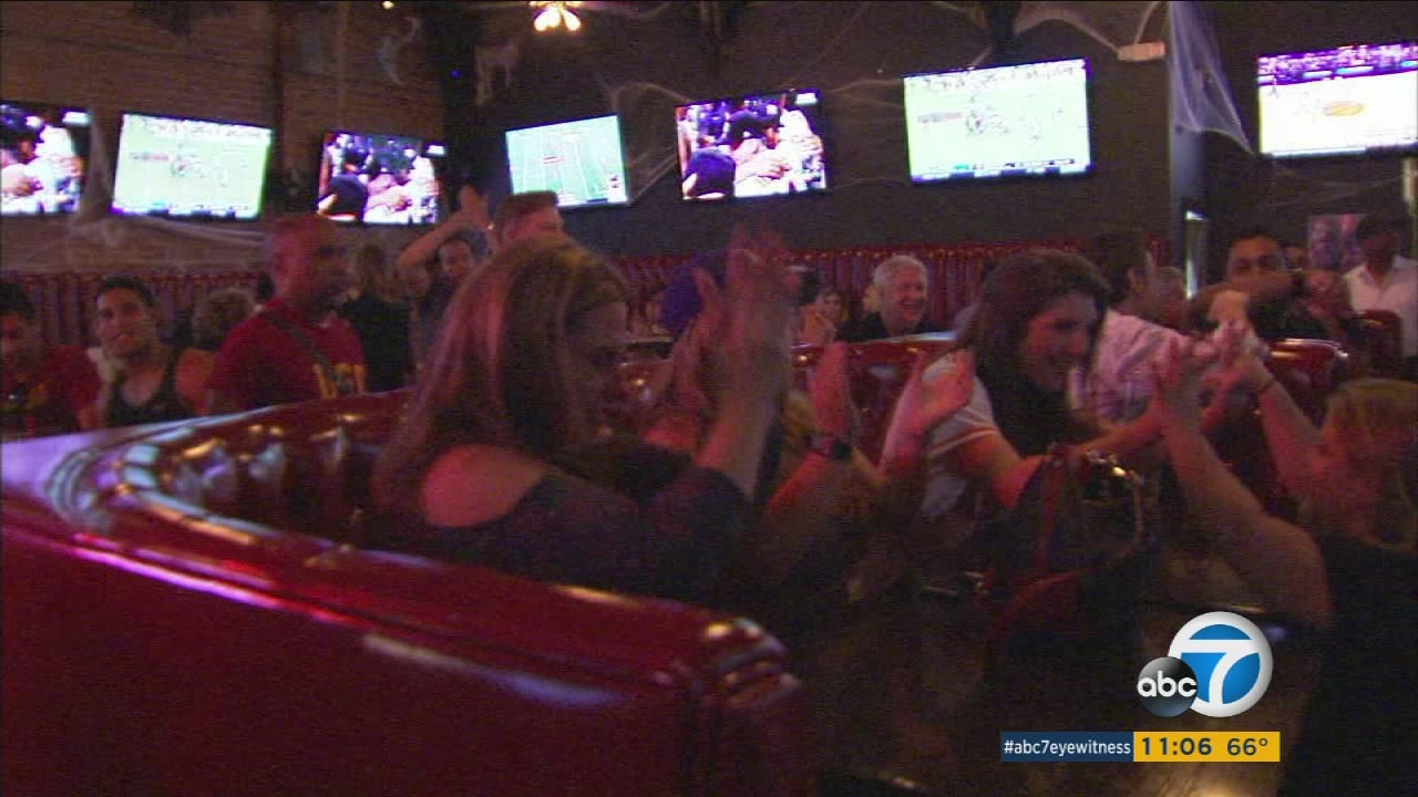 Dodgers fans watched the Astros beat the Yankees Saturday night, setting up a Los Angeles-Houston World Series.