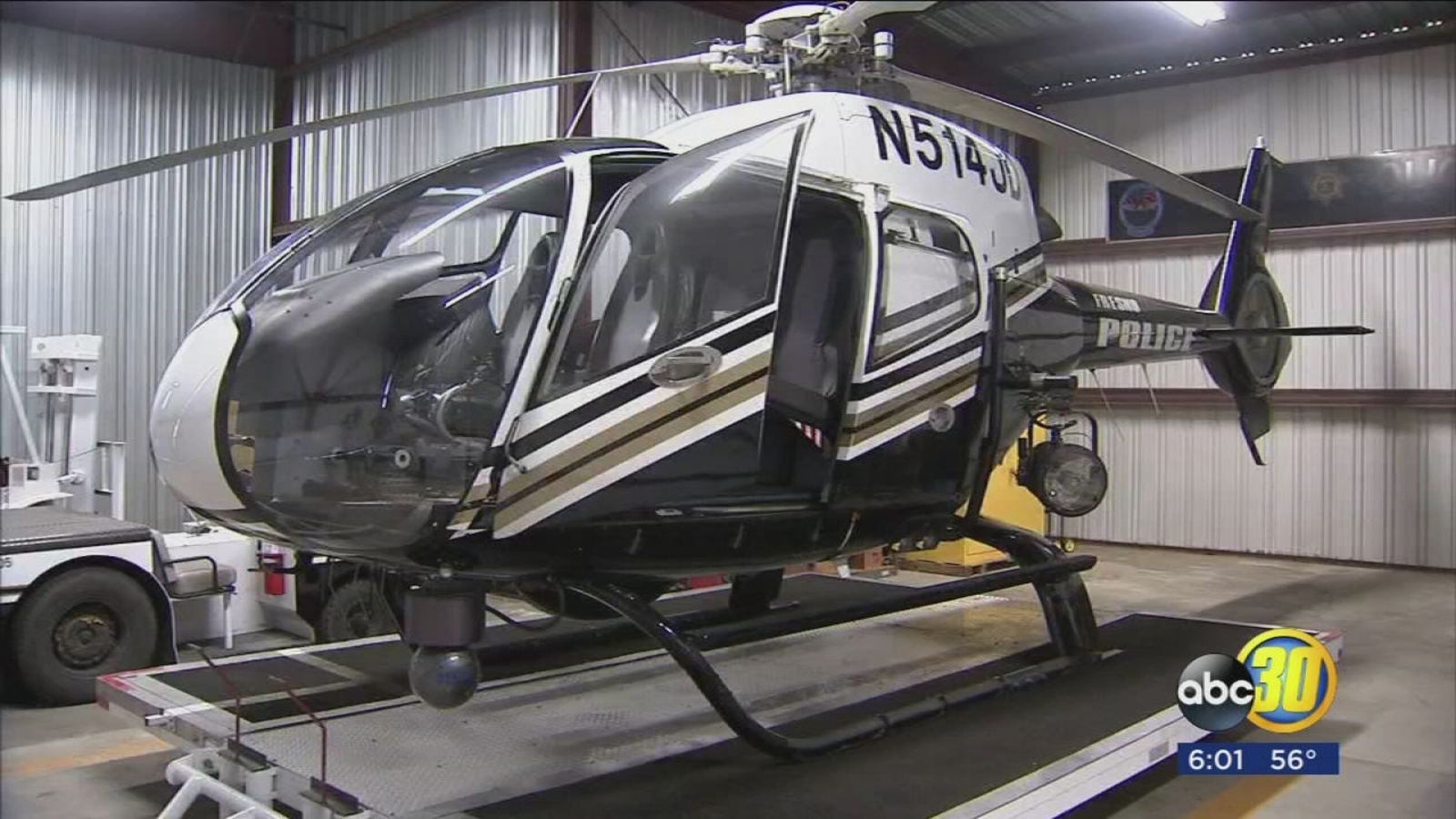 Fresno Police helicopter crew hit with laser, pursues suspect ABC30