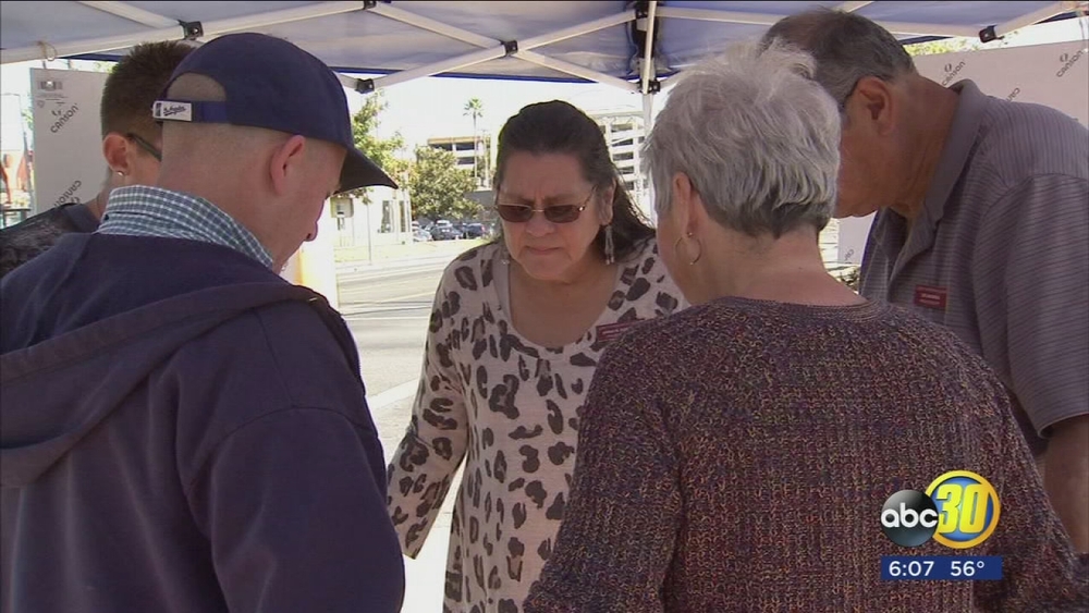 Several tents were set up around Fresno today inviting residents to come together to pray.