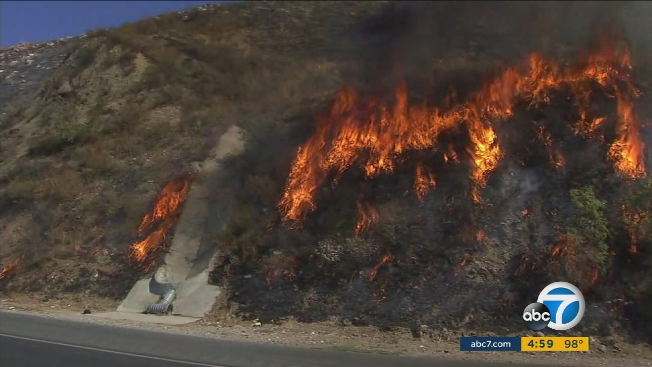 Small brush fires extinguished in IE amid red flag weather