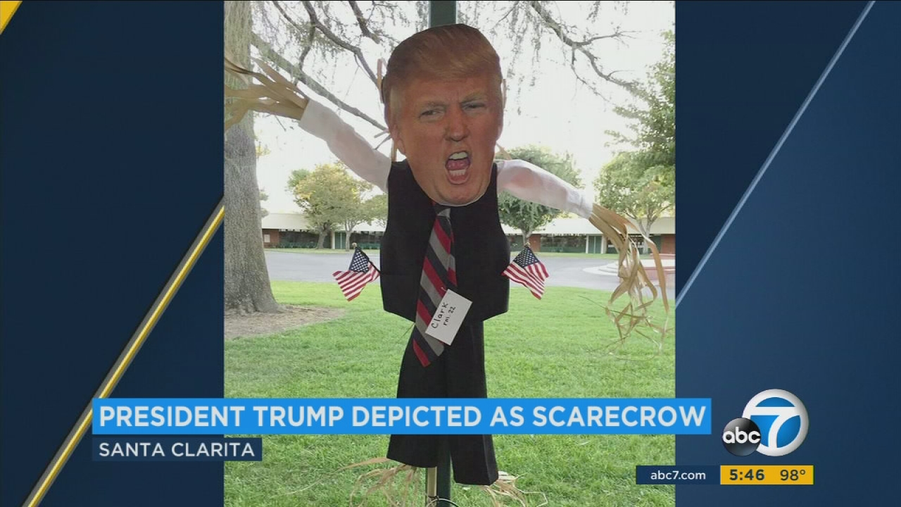 Trump scarecrow at Santa Clarita school stirs up debate
