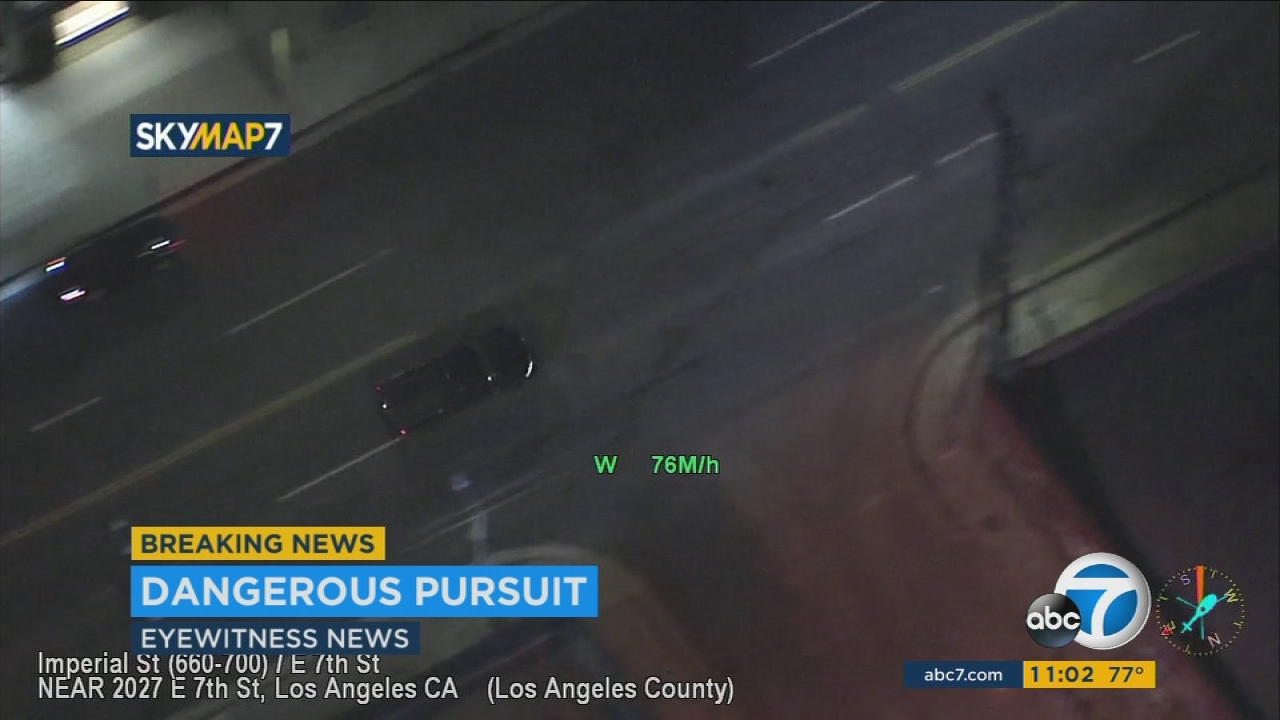 Stolen vehicle suspect leads police on chase in downtown Los Angeles ...