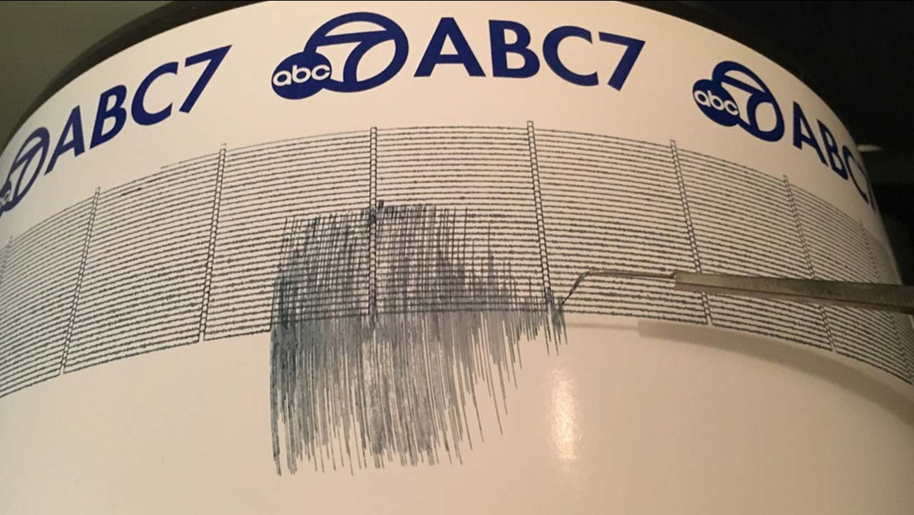 The ABC7 Quake Cam captured the needle moving from the 4.3-magnitude earthquake near Lompoc, Santa Barbara County, on Thursday, Oct. 26, 2017.