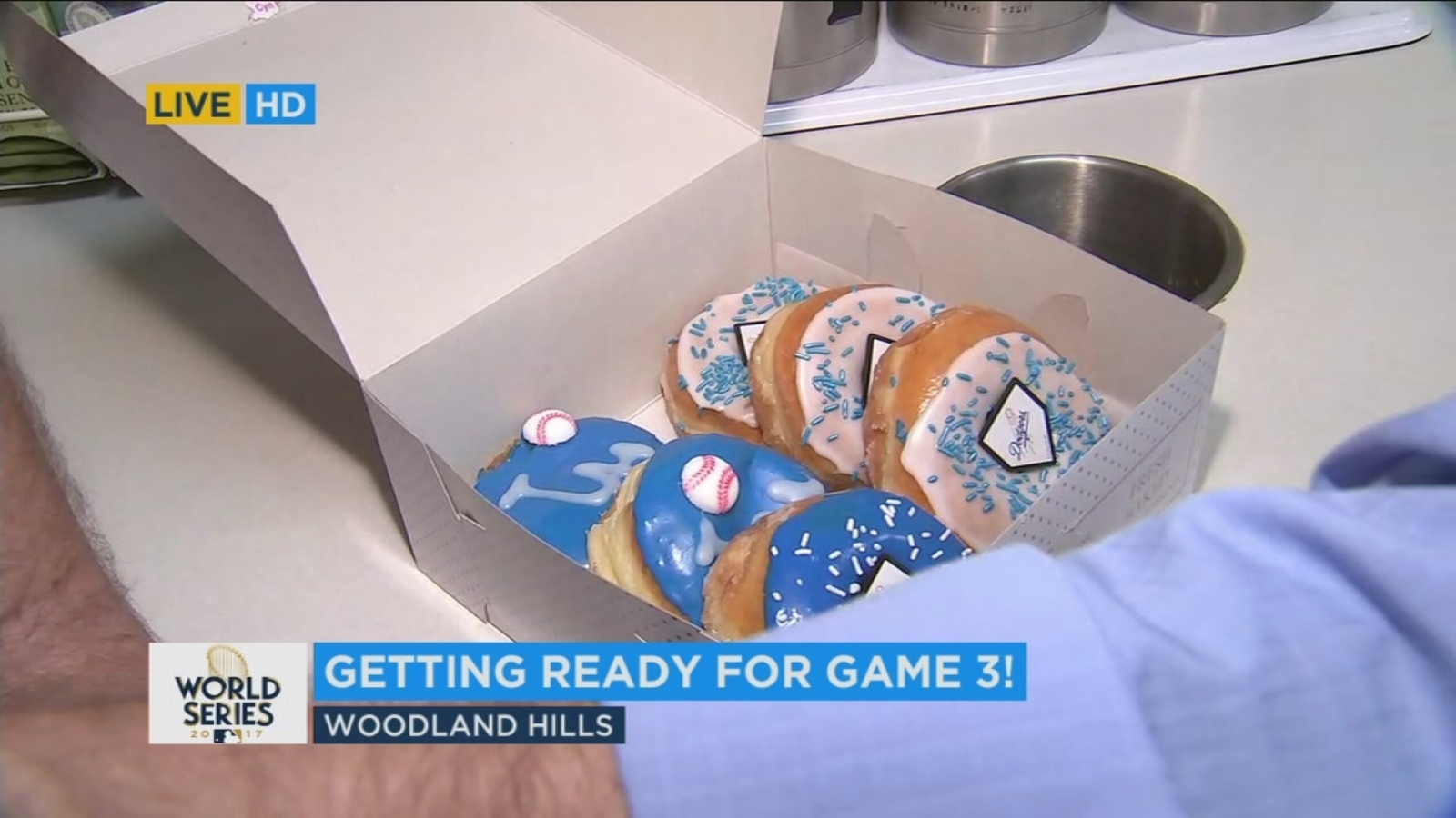 Dodgers donuts being served at Blinkie's Donut Emporium in Woodland
