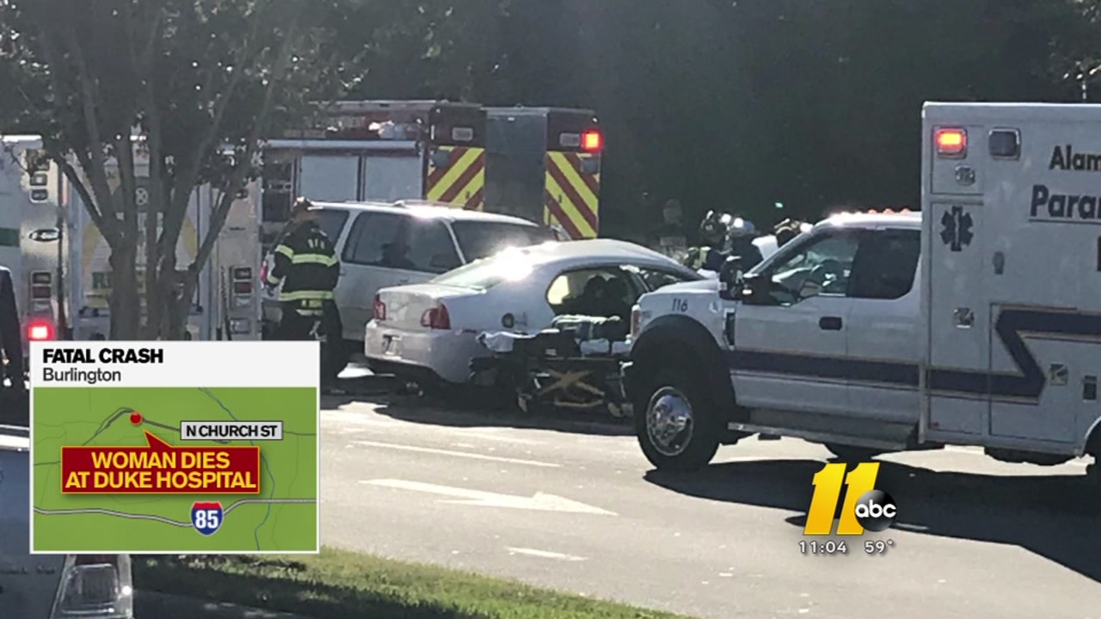 Woman dies at Duke Hospital after 2car crash in Burlington ABC11