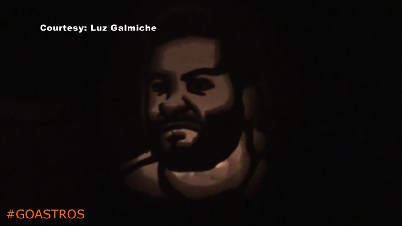 Jose Altuve pumpkin carving