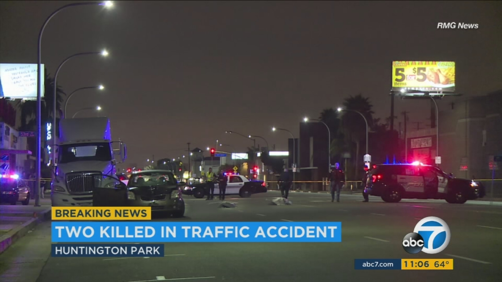 2 pedestrians killed in Huntington Park car crash ABC7 Los Angeles