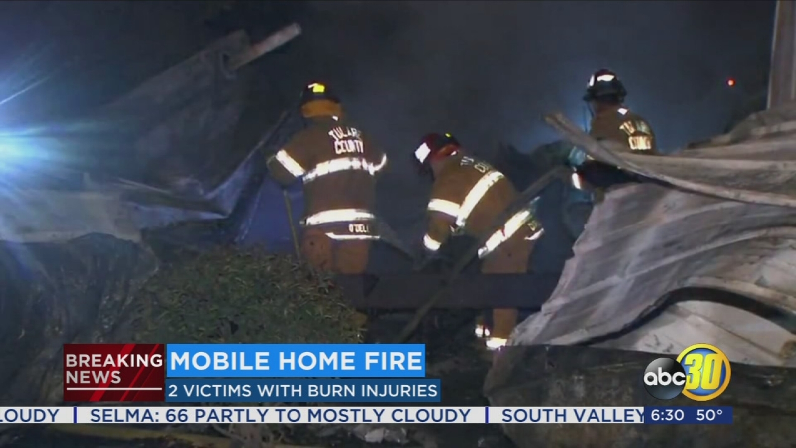 2 people injured in mobile home fire near Tulare ABC30 Fresno