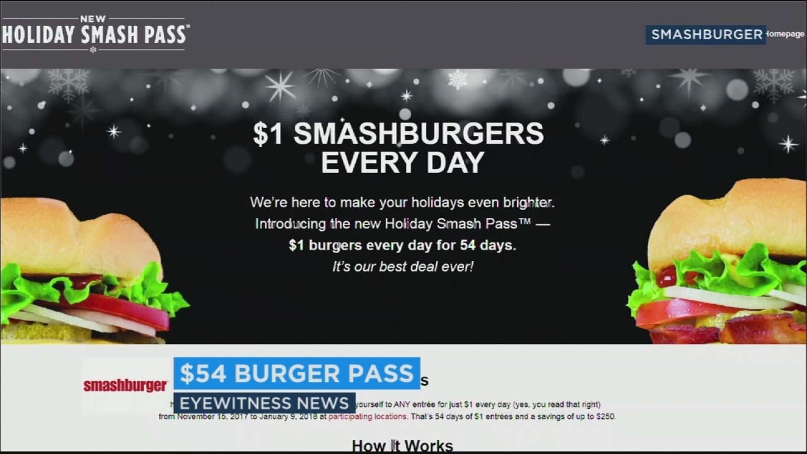Smashburger serving up 54 pass that secures 1 burgers for 54 days