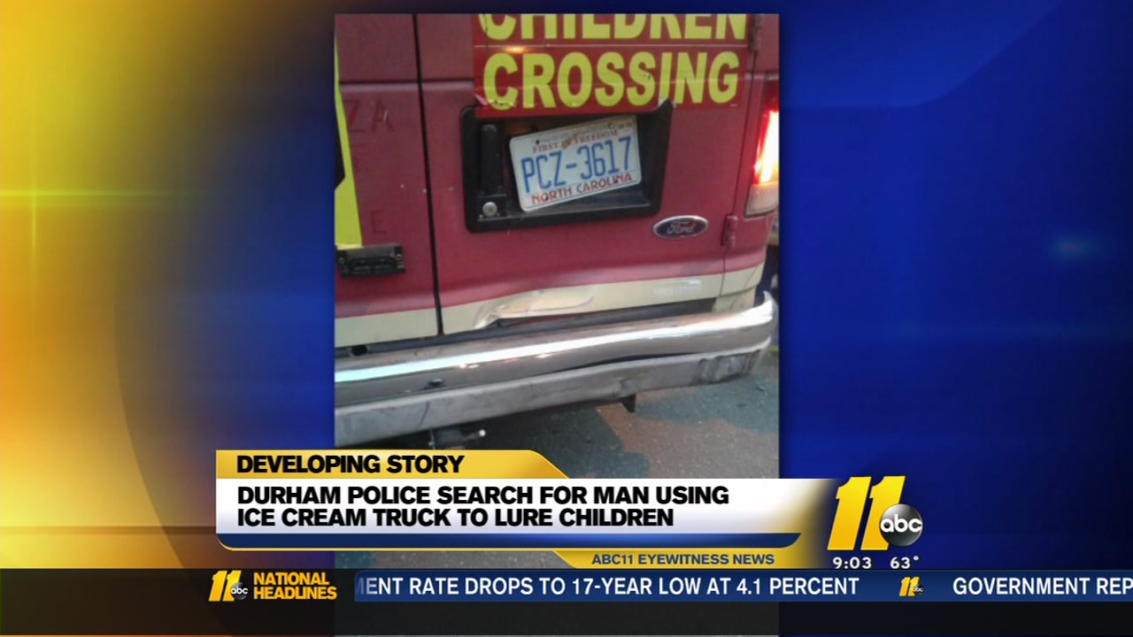 Man wanted for using ice cream truck to lure kid.