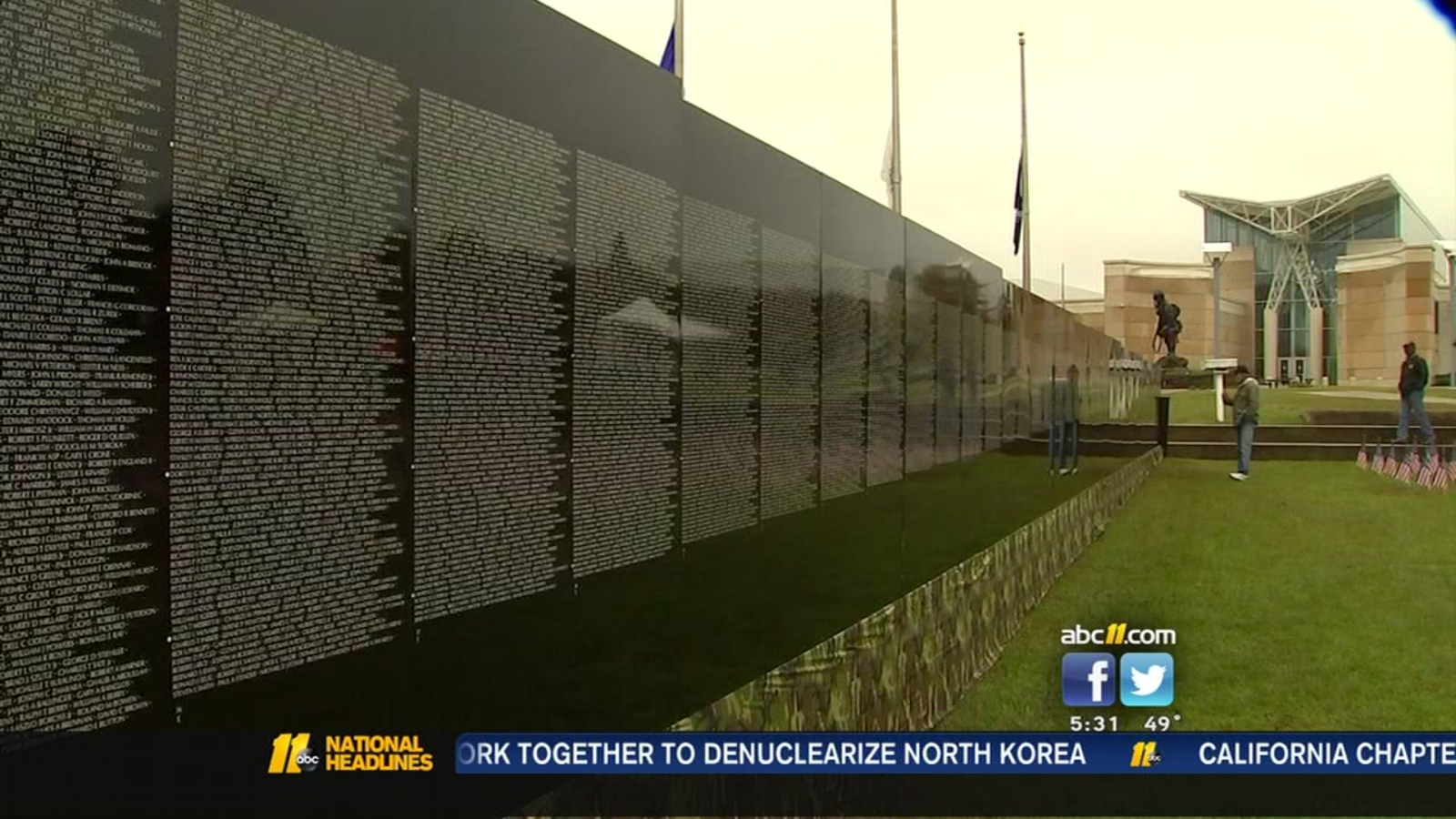 ASOM's moving wall honors sacrifice of fallen Vietnam veterans - ABC11  Raleigh-Durham, image size:1600x900