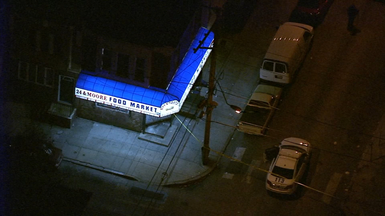 Chopper 6 over the scene of a shooting investigation in South Philadelphia Thursday.