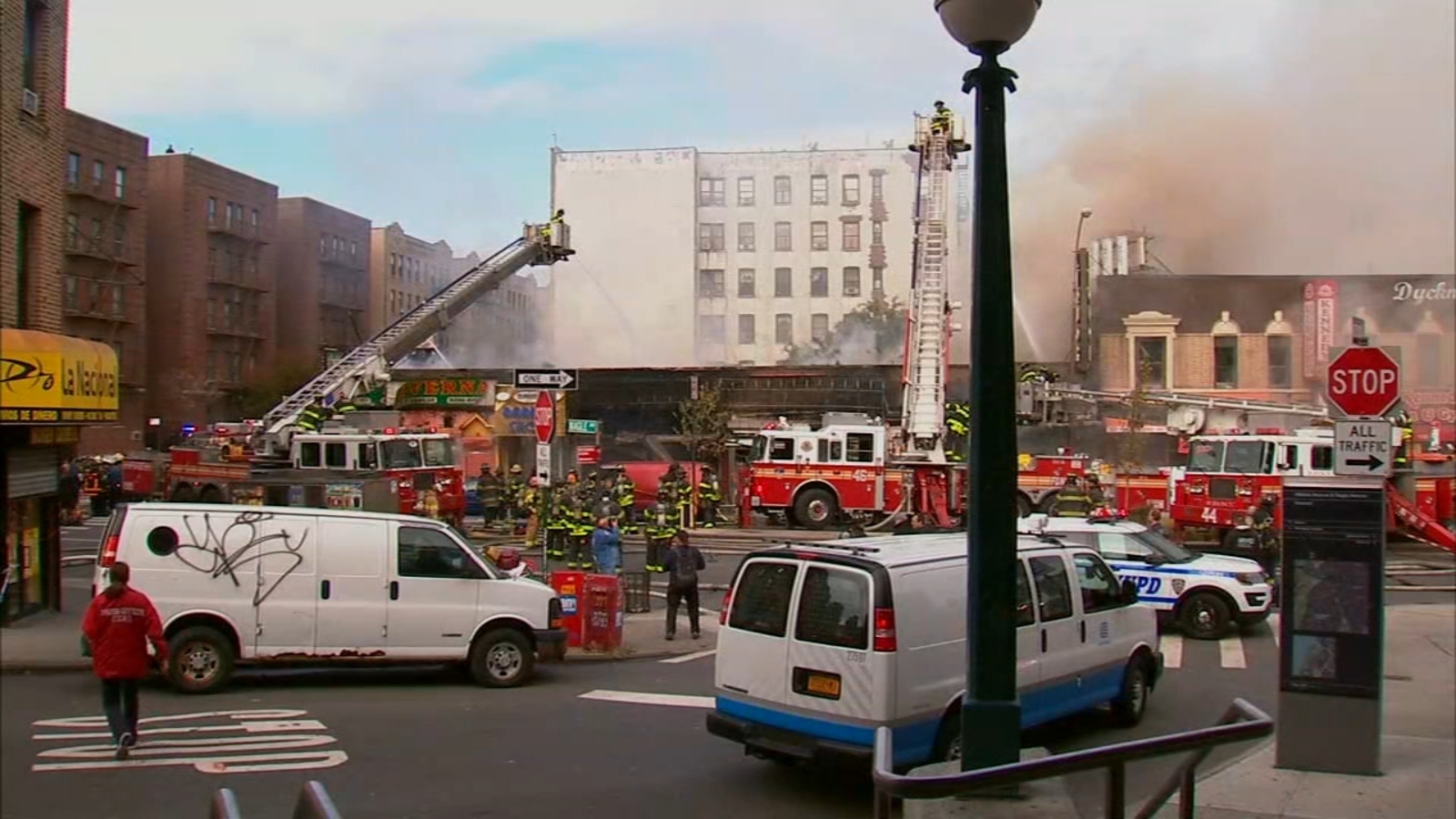 PHOTOS Fire destroys Inwood stores ABC7 New York