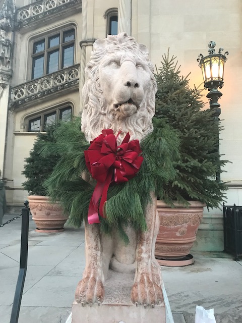 The Biltmore estate near Asheville, North Carolina is decorated with dozens of Christmas trees, wreaths, and Christmas decorations. (WTVD photo/Michelle Germano)