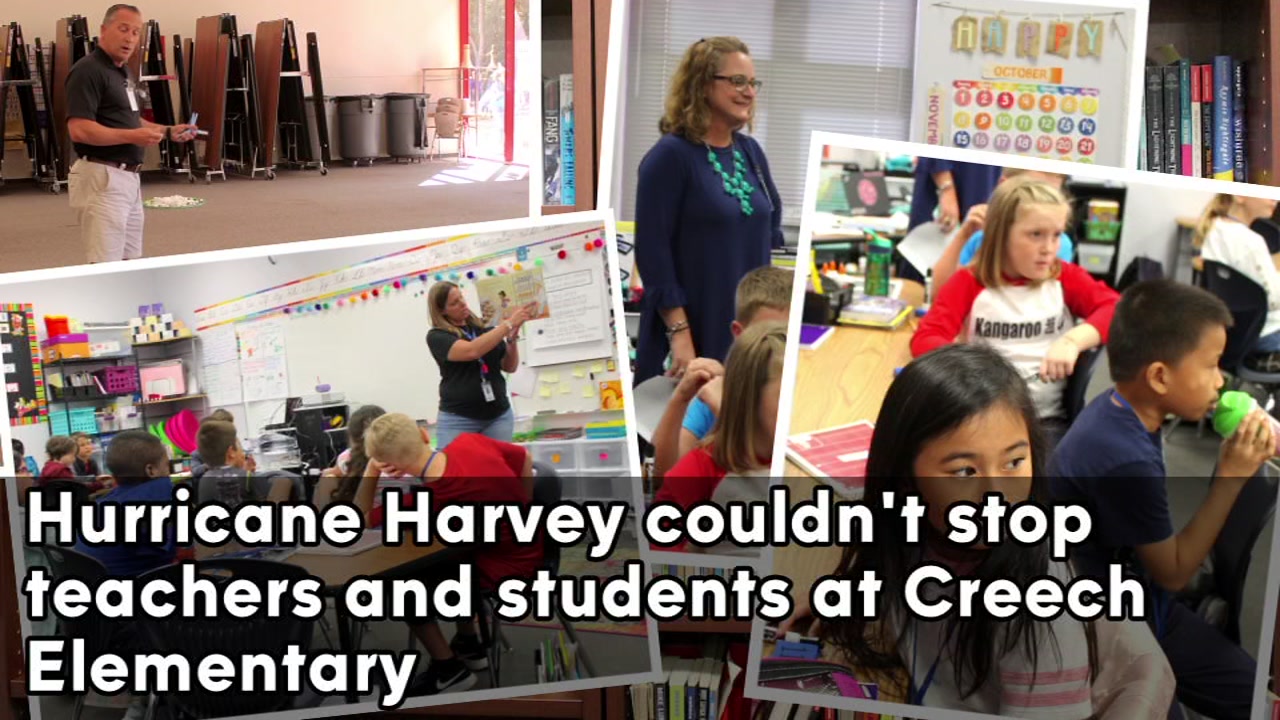 Teachers and students at Creech Elem., are making it work after Hurricane Harvey forced them to move into temporary classrooms
