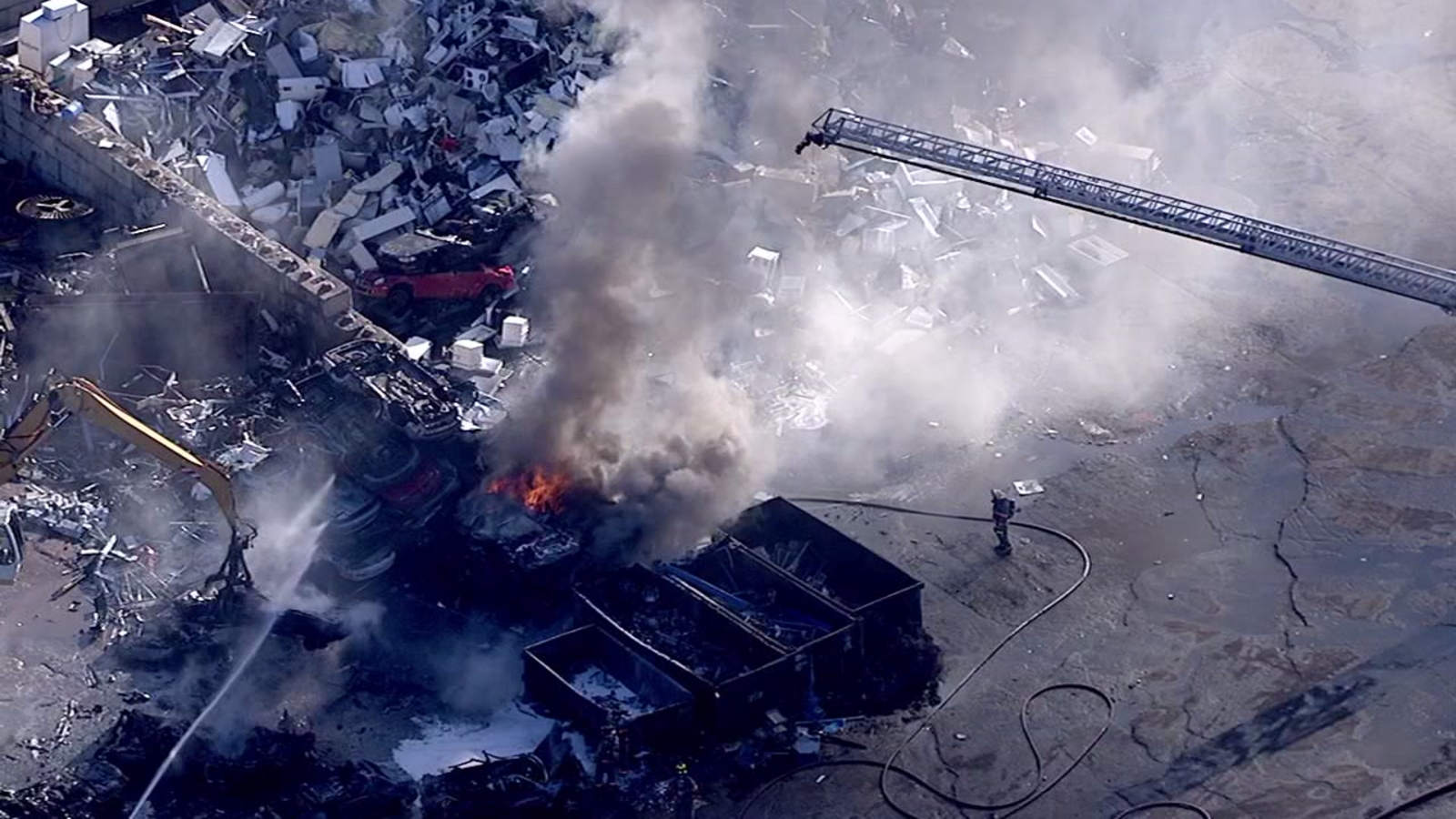 Firefighters battle blaze at Durham metal recycling yard - ABC11 ...