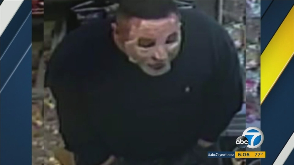 Nervous gunman in beauty mask on Eagle Rock robbery spree