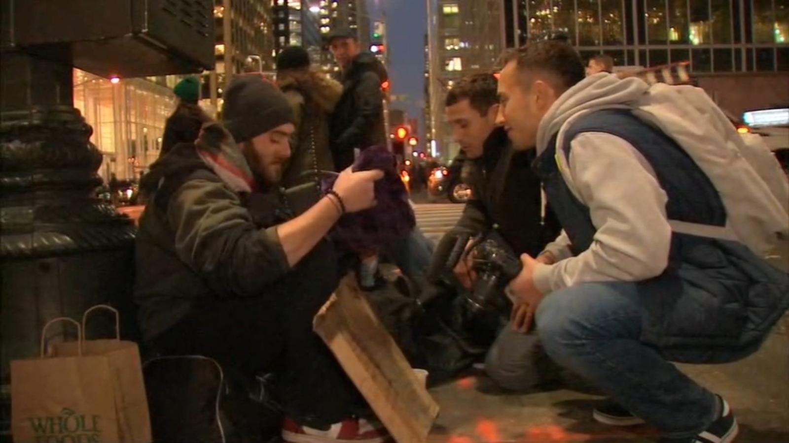 Brothers give out blankets to the homeless on 'Giving Tuesday' as part