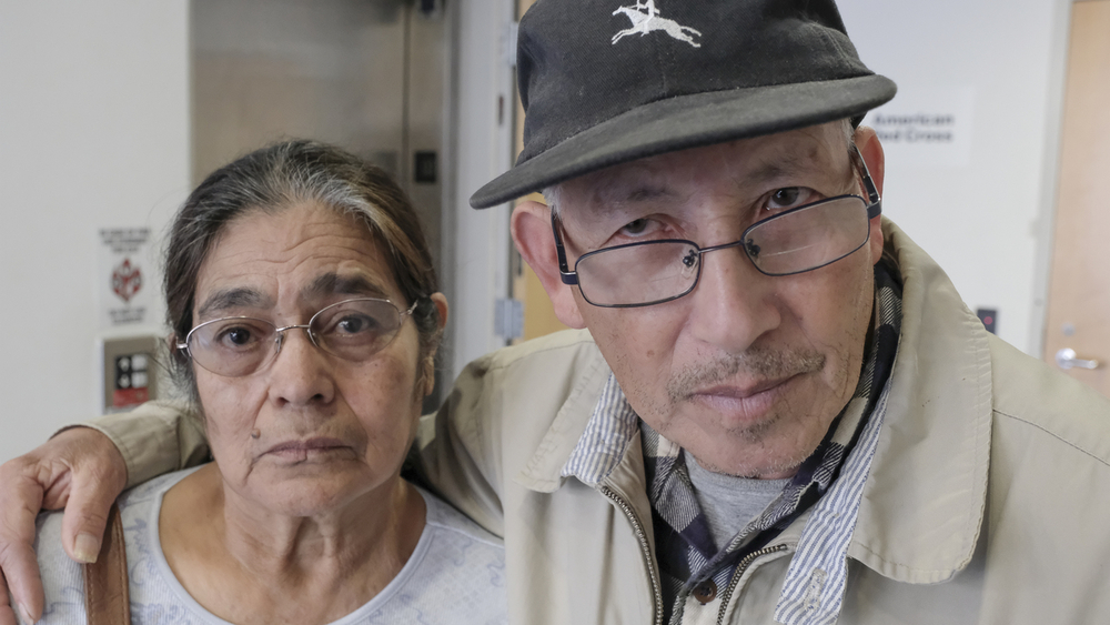 Carmen and Carlos Godoy is a septuagenarian couple who lost their Mission Street apartment to a gas explosion, Monday. Their deaf son who lives with them is also homeless now.
