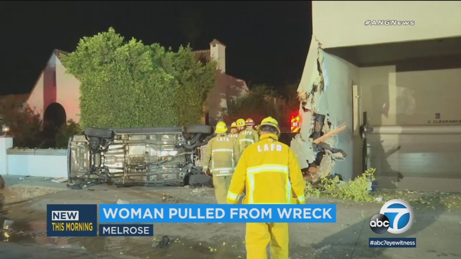 Suspected hitandrun driver rescued from violent wreck on Melrose