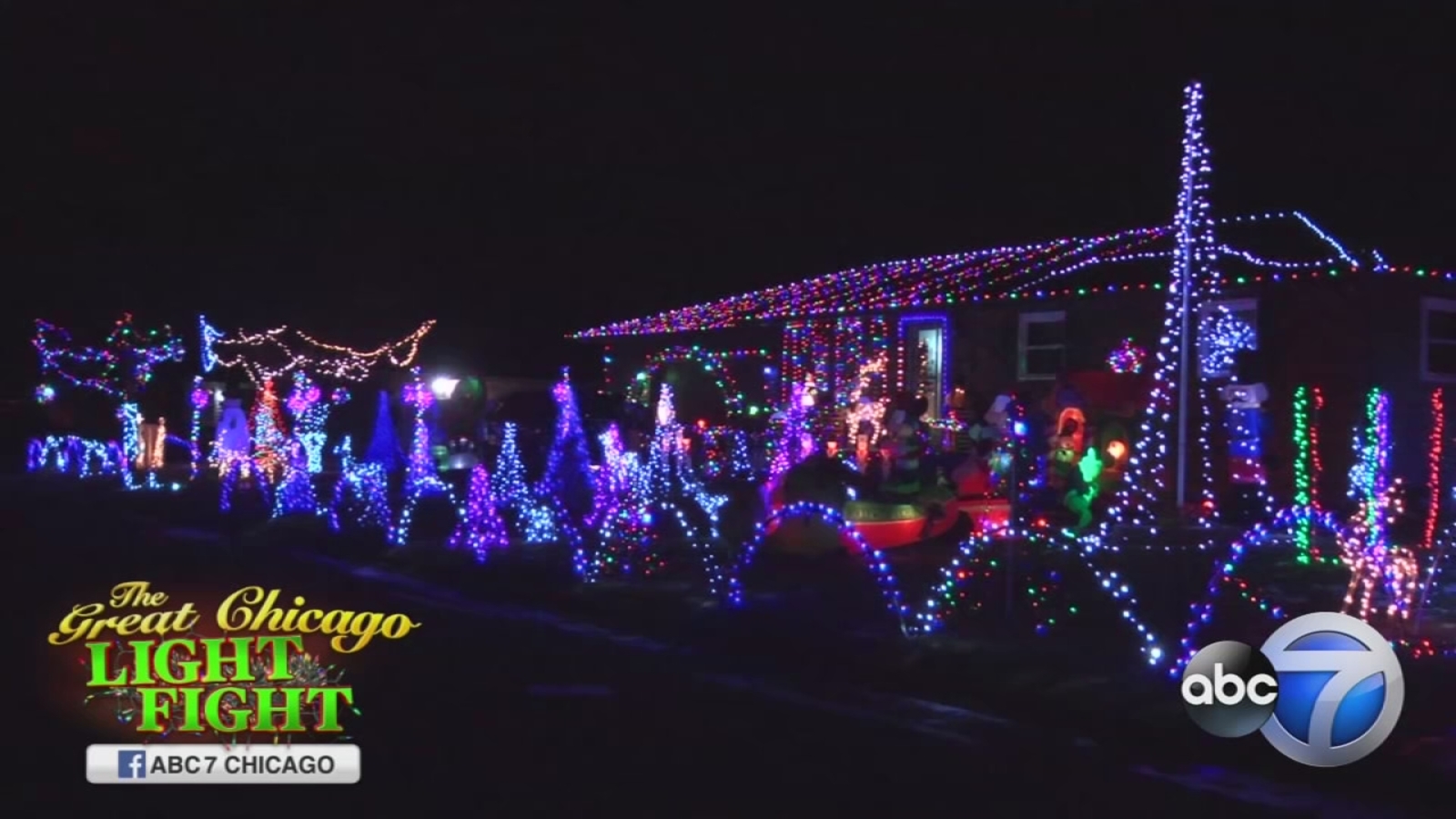 Portage lights display glows ABC7 Chicago