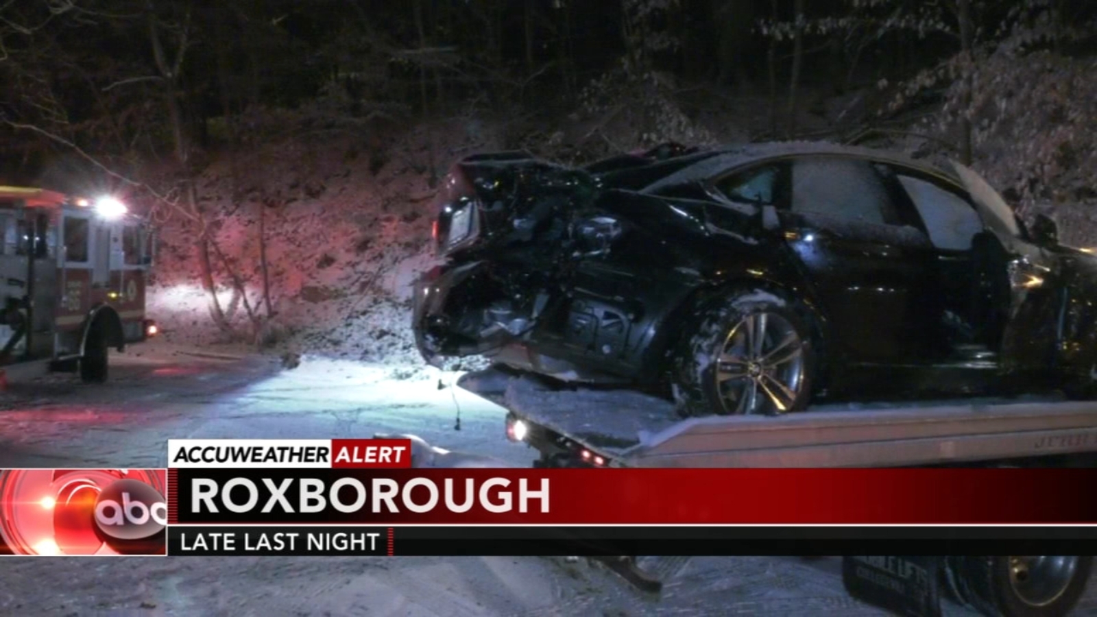 Slippery road blamed for Roxborough crash; driver injured 6abc Philadelphia