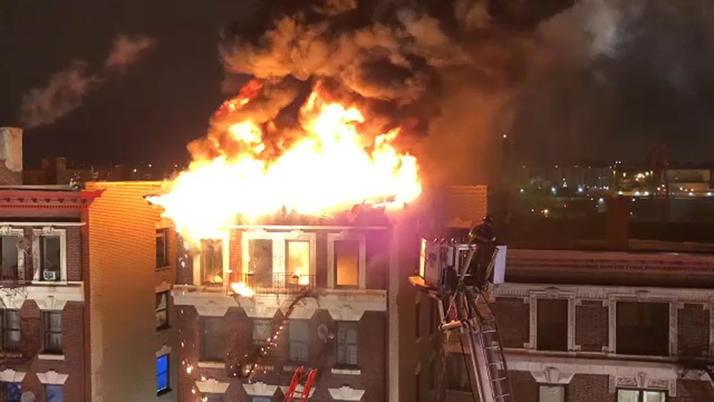 Fire tears through Bronx building