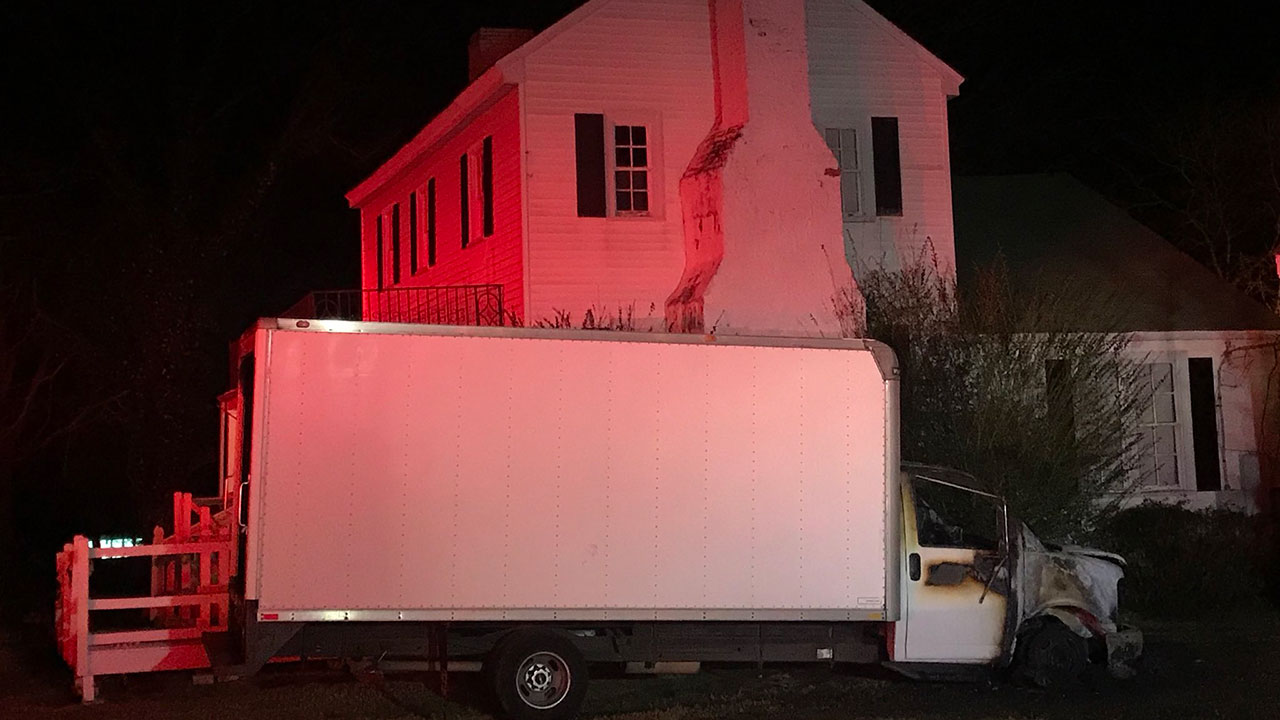 Box truck fire damages home in Wake Forest