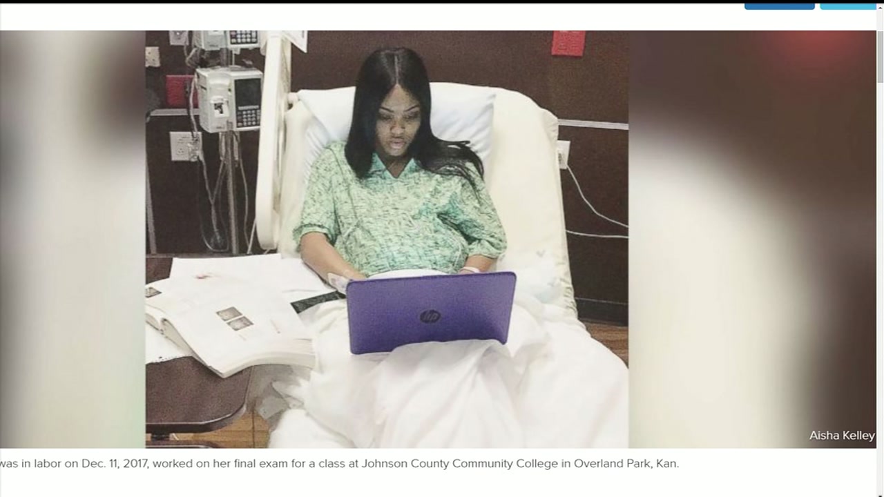 Woman completes final exam while in labor at hospital