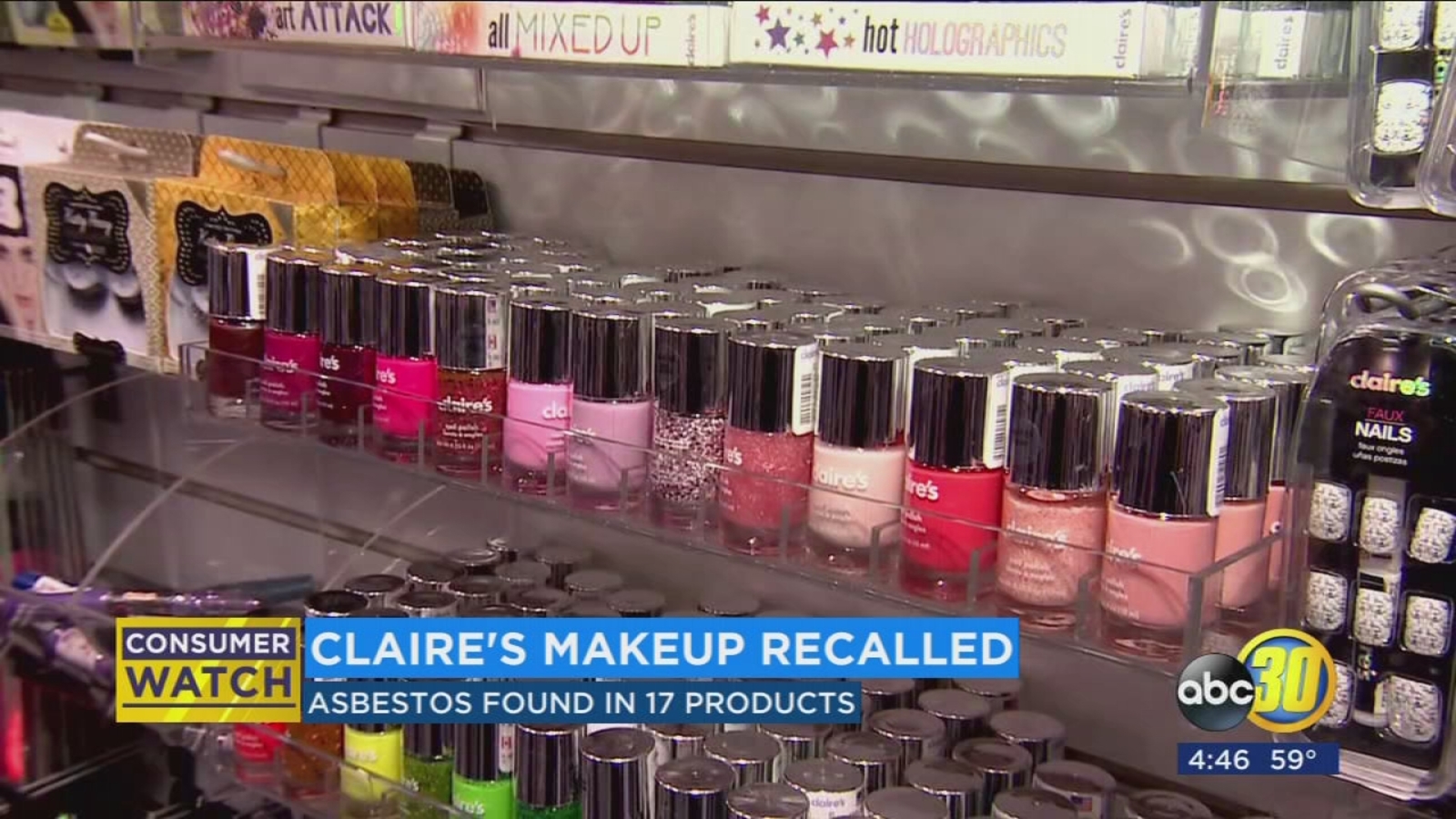17 products recalled at Claire's locations after discovering asbestos