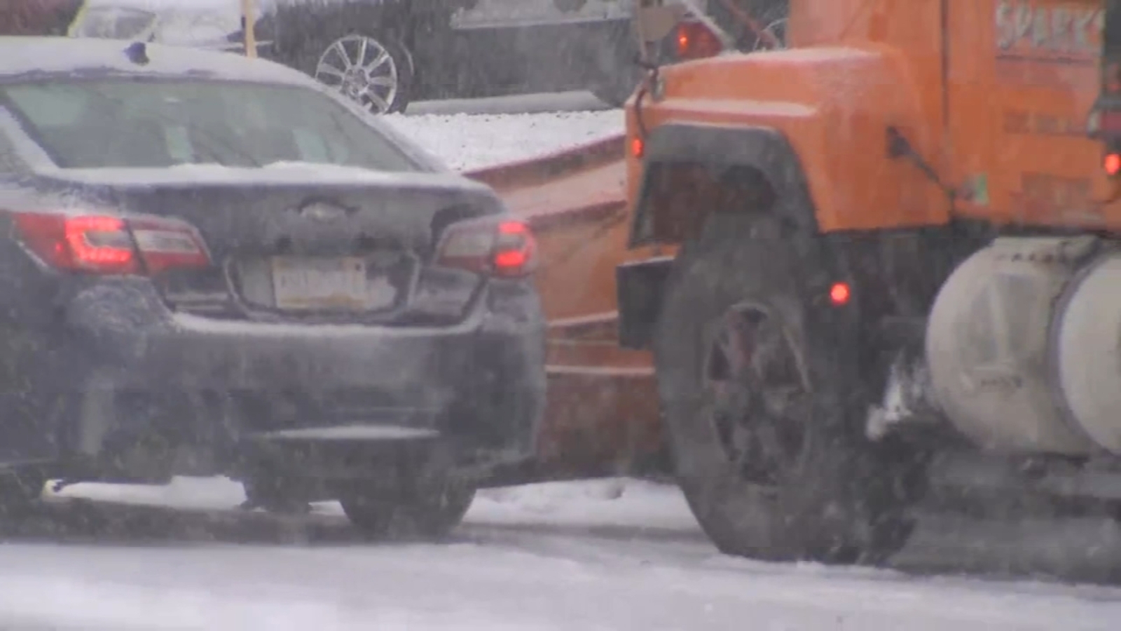 Private snow plow, car collide in Horsham 6abc Philadelphia