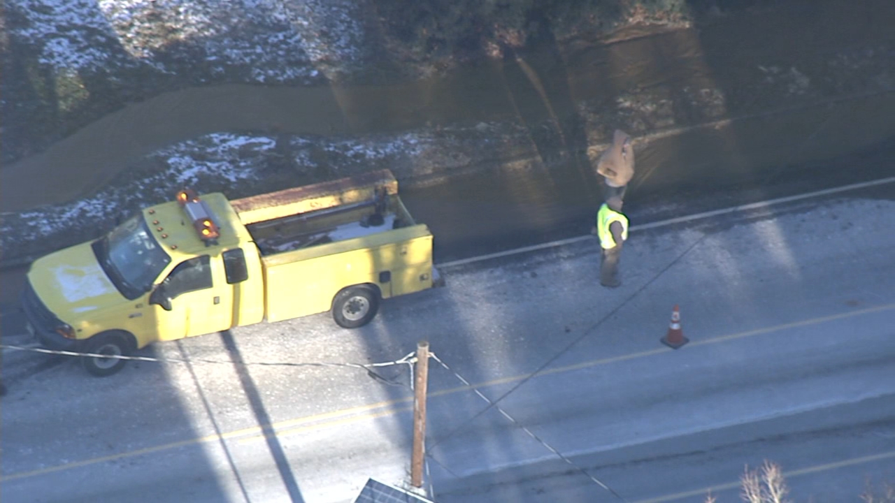 RAW VIDEO: Water main break in Moorestown, NJ
