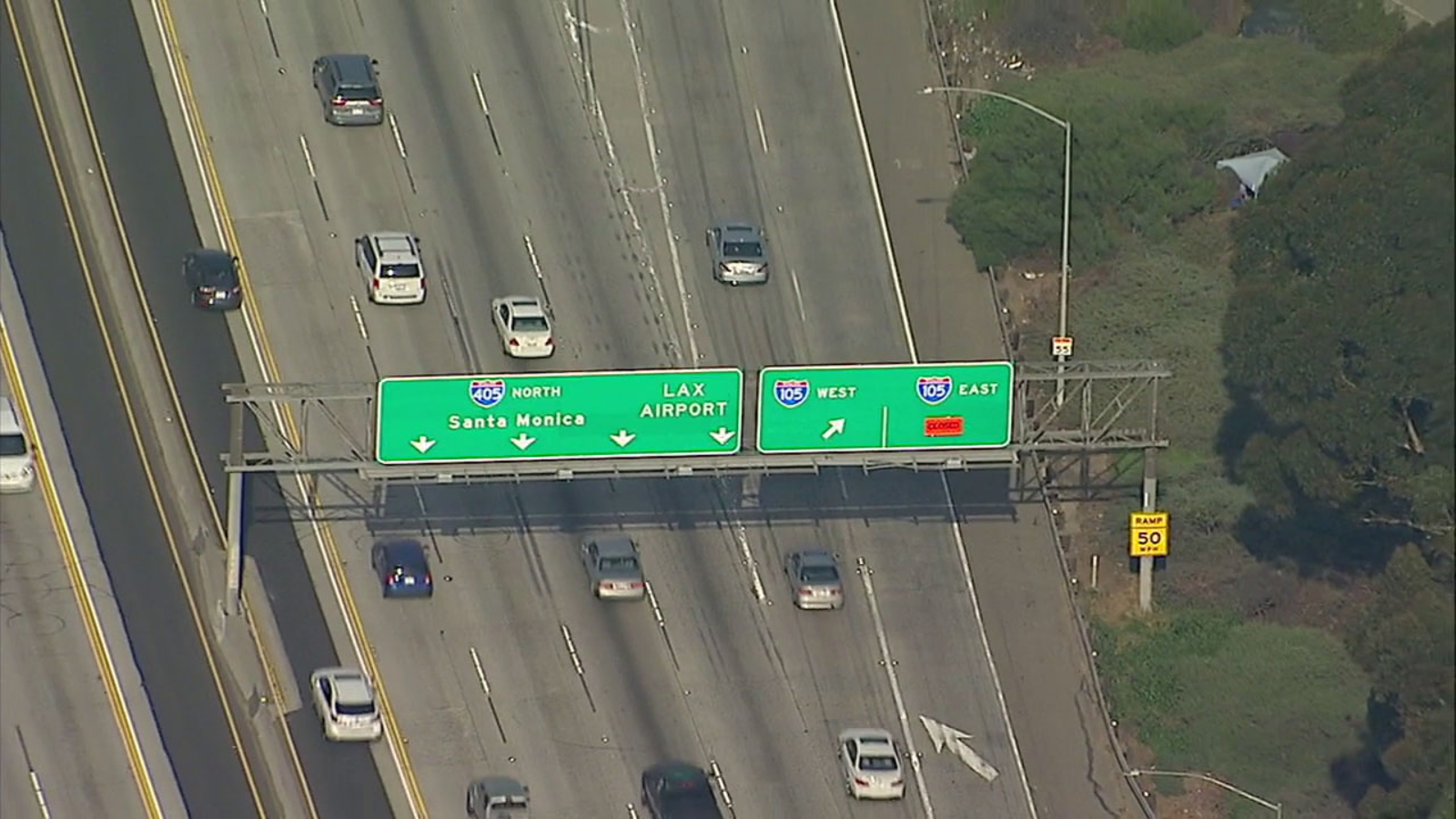 NB 405 to WB 105 ramp near LAX to close for 4 months ABC7 Los Angeles