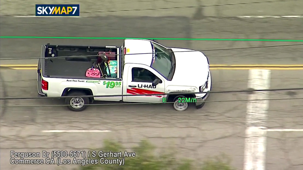 Chase of stolen U-Haul truck ends with standoff in Montebello