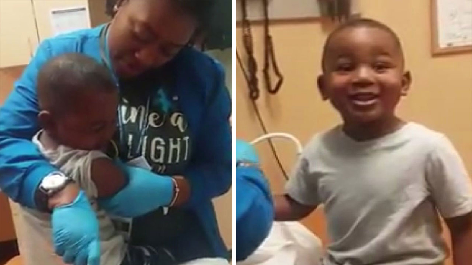 Crafty nurse helps Florida boy get 3 shots without crying at doctor's