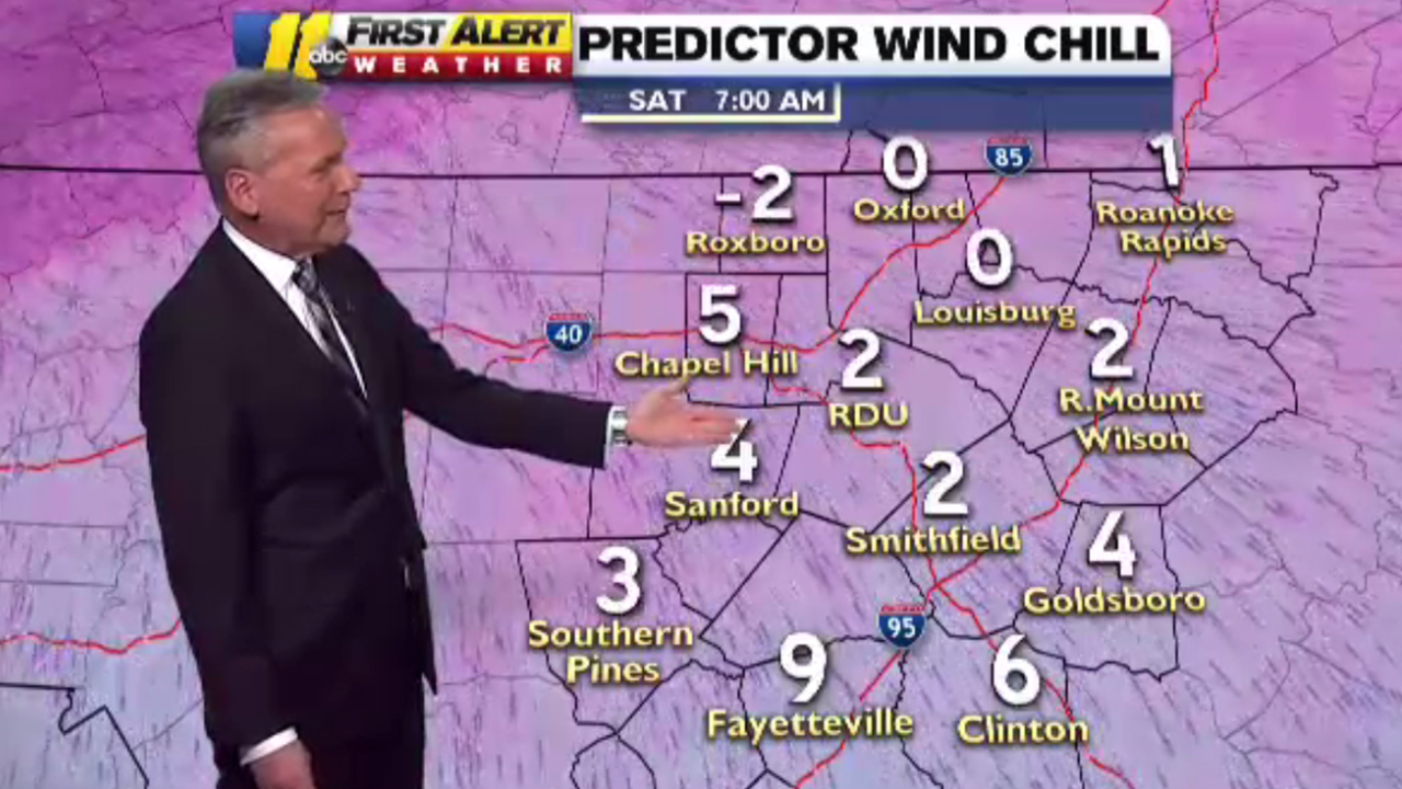 Wind chills continue to bring bitter cold to the Triangle