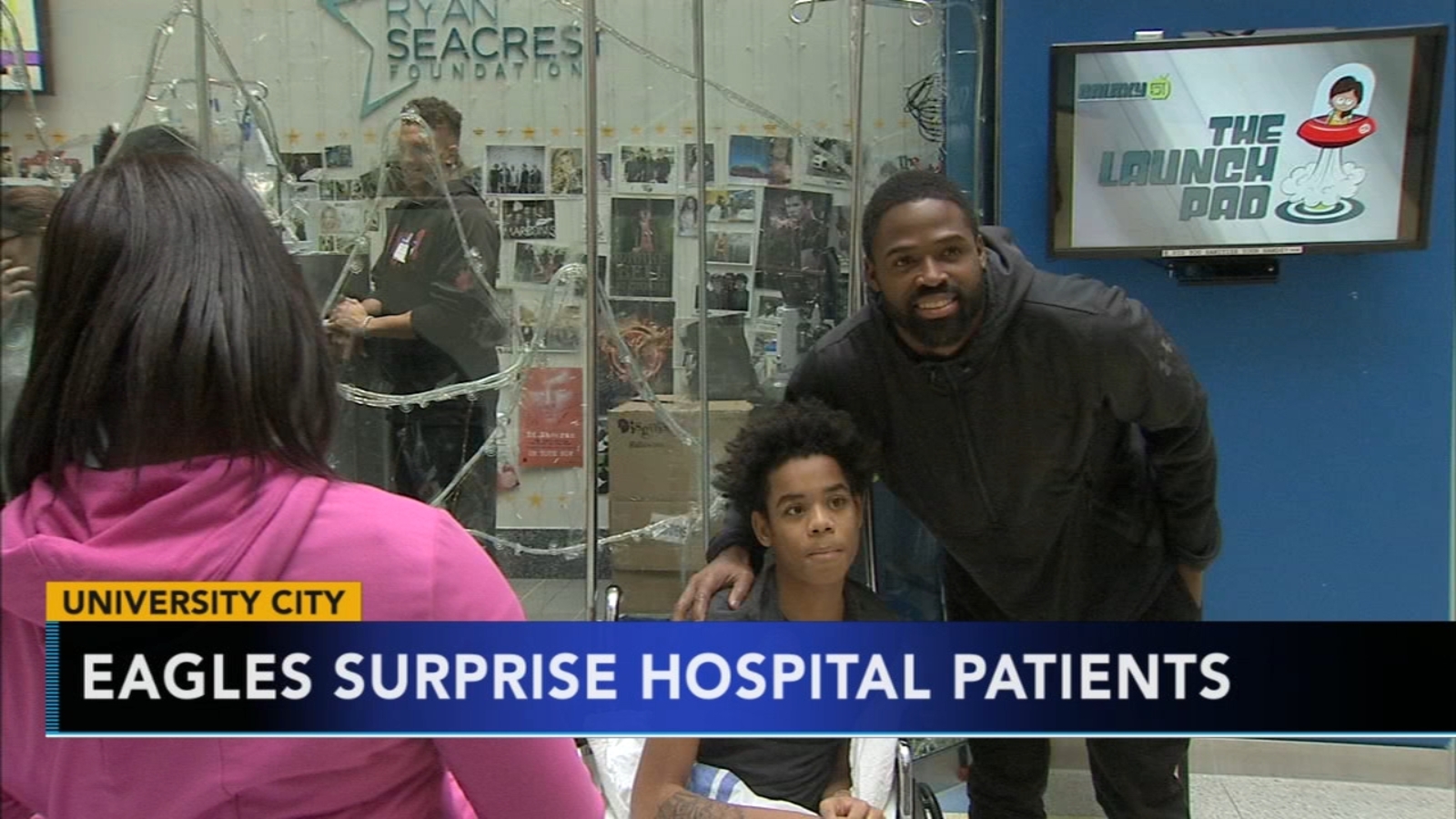 Eagles players surprise patients at Children's Hospital of Philadelphia