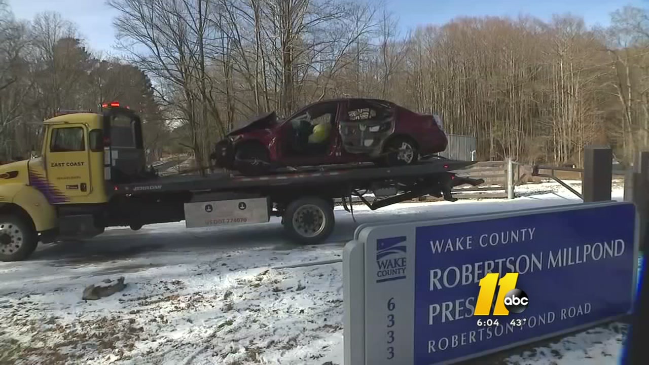 Wendell woman dies when car flips into icy pond