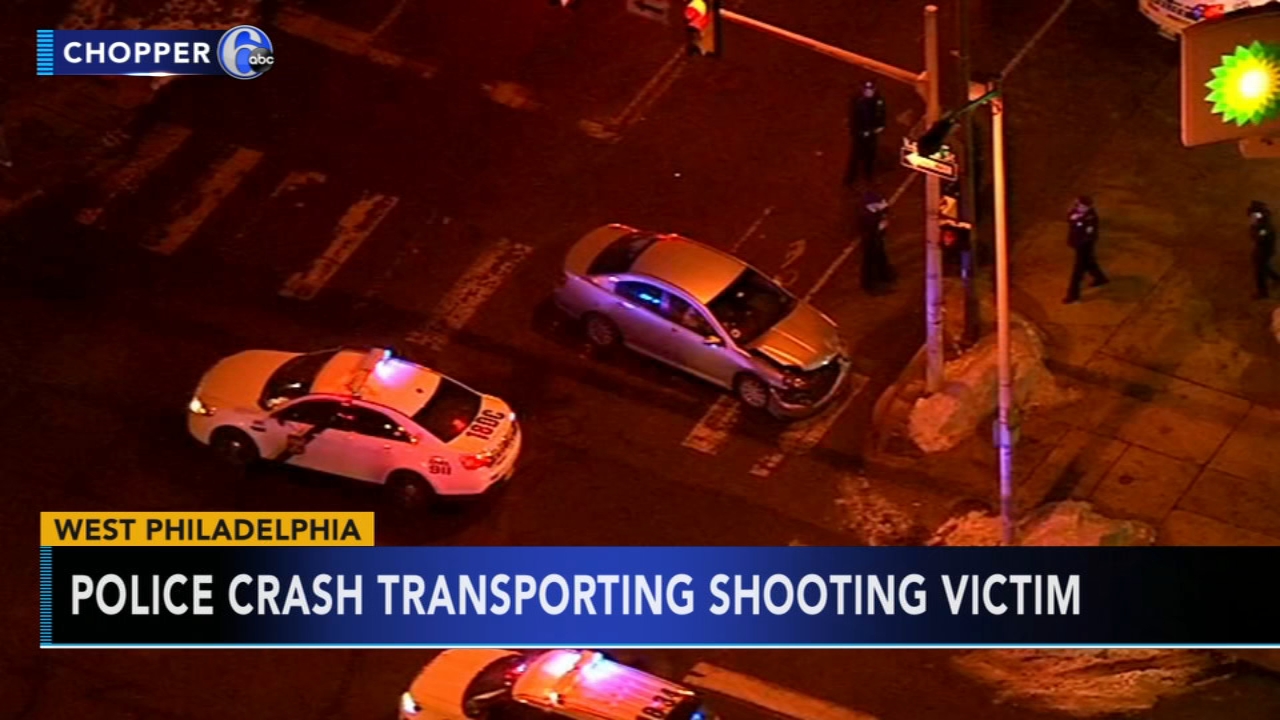Police crash taking shooting victim to hospital