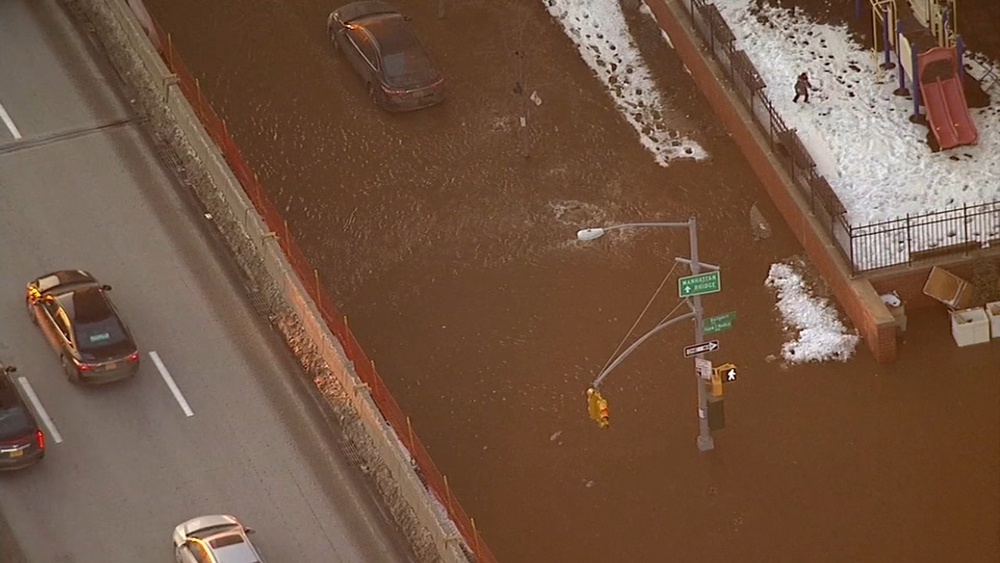 Mild temperatures bring water main breaks, falling ice in NYC