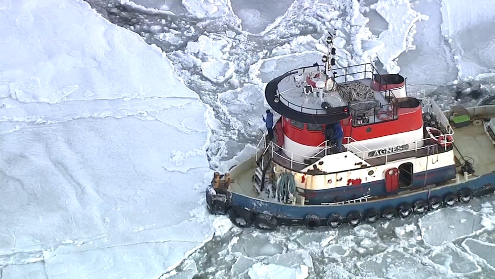 Exclusive look at how thick ice is broken up in Jamaica Bay