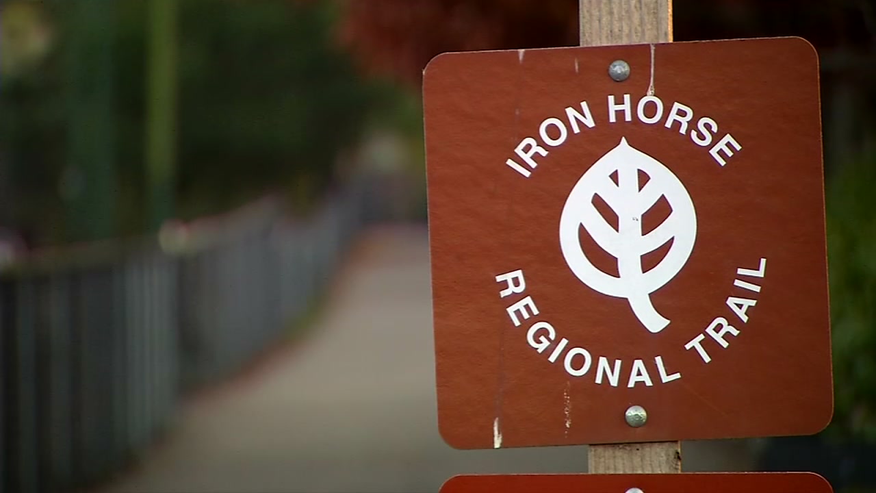 A sign for the Iron Horse Trail is seen in Walnut Creek, Calif. in this undated image.