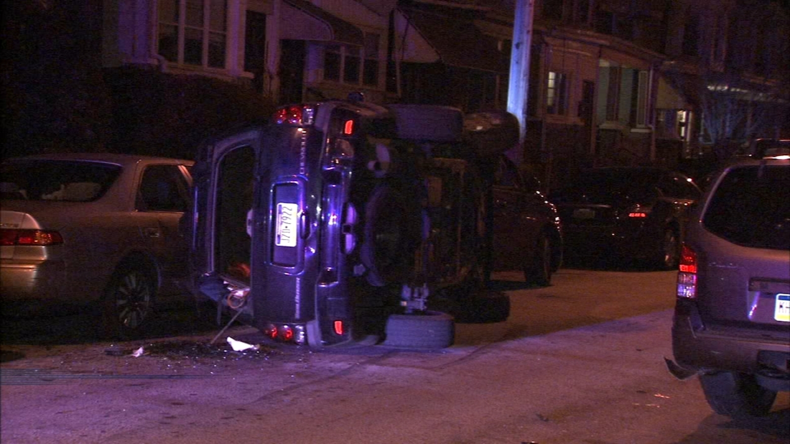 West Philadelphia crash flips car on its side 6abc Philadelphia