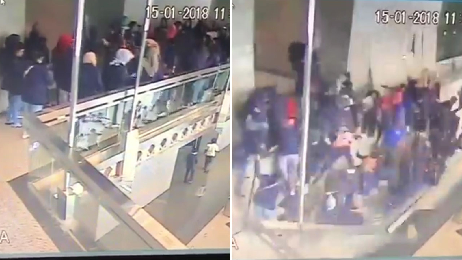 VIDEO Moment mezzanine floor collapsed, injuring scores of people at