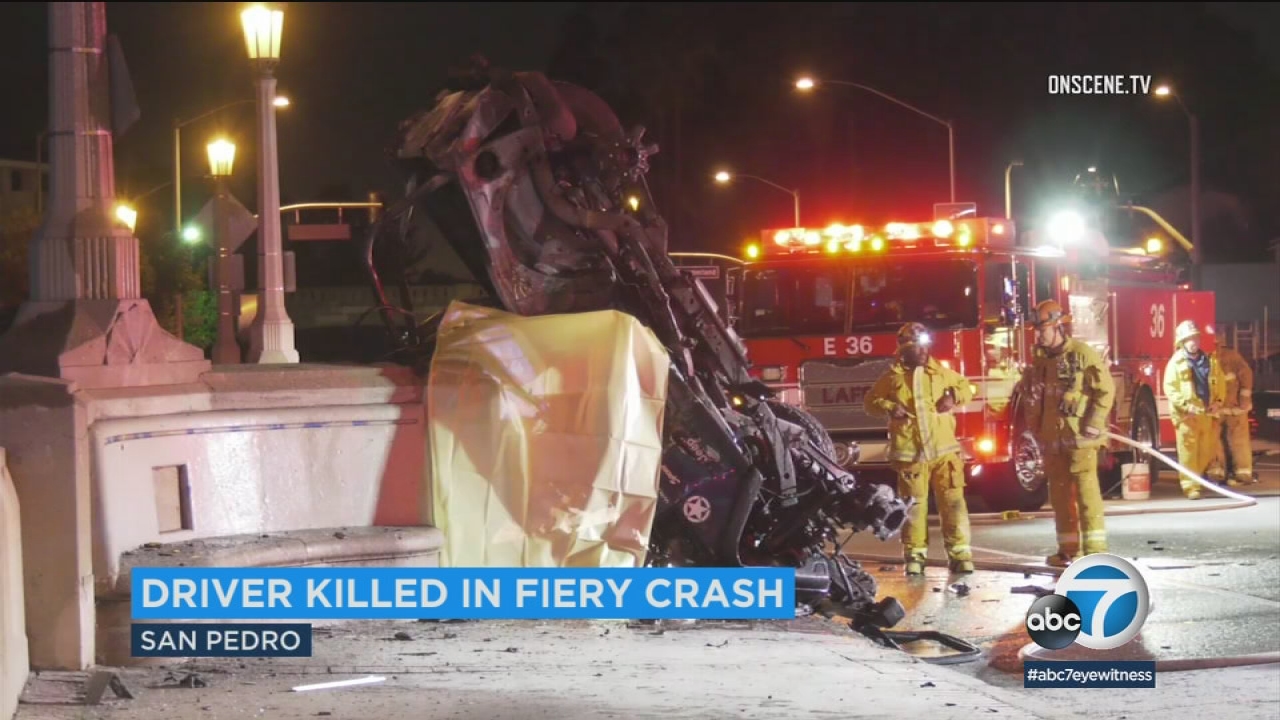 Man killed in San Pedro fiery crash