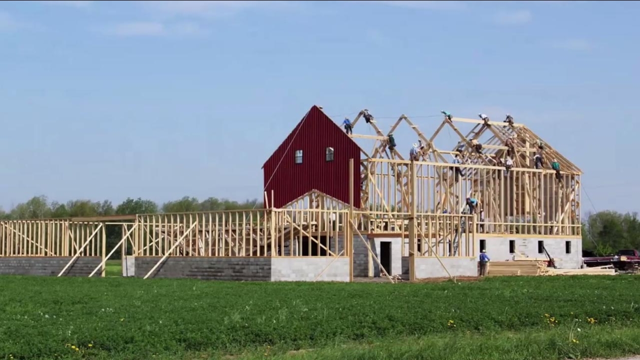 Video Timelapse Captures Day Long Old Fashioned Barn Raising In