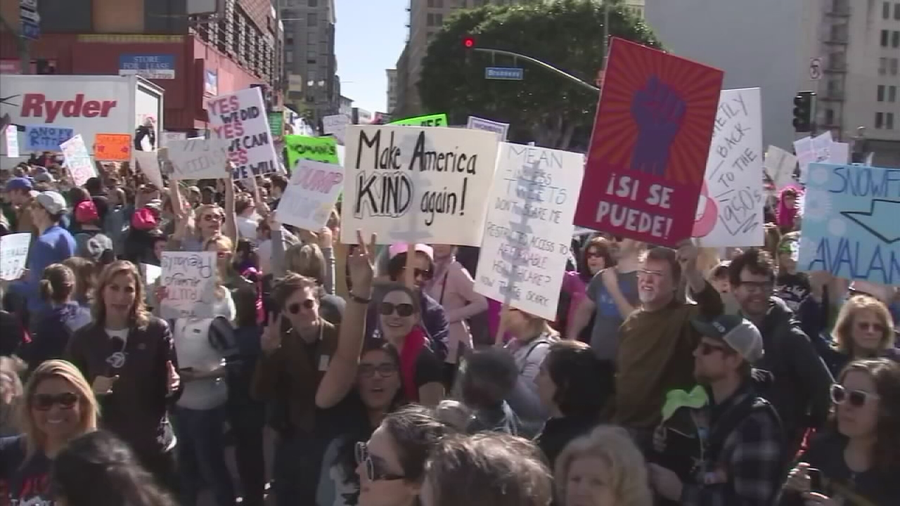 Women's March 2018: Activists descend on downtown LA