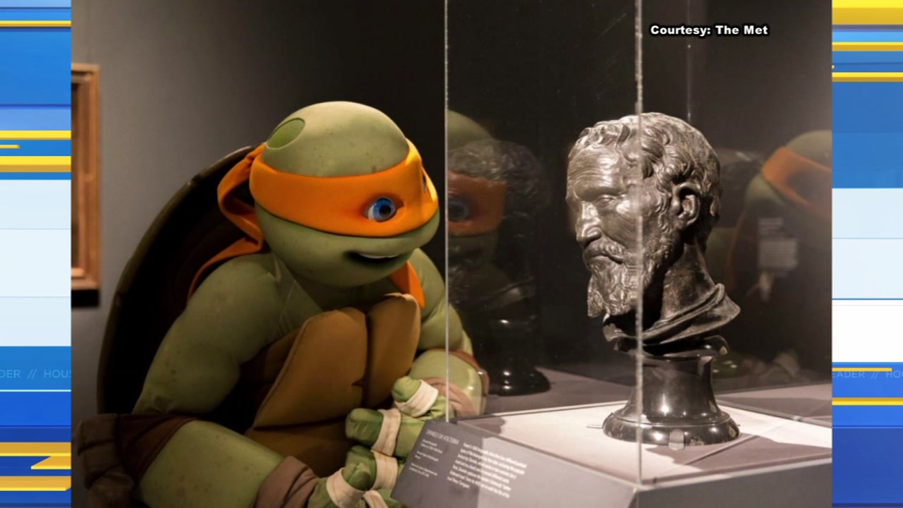 Michelangelo the Ninja Turtle checks out namesake artist's exhibit in NYC