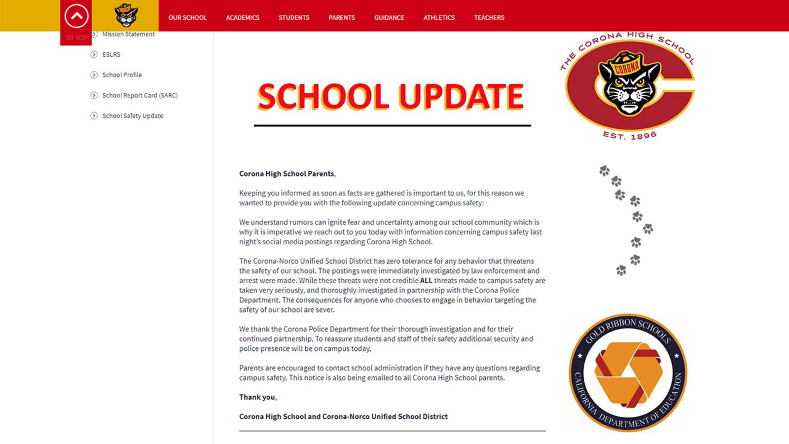 2 Corona High School students arrested for separate threats of violence